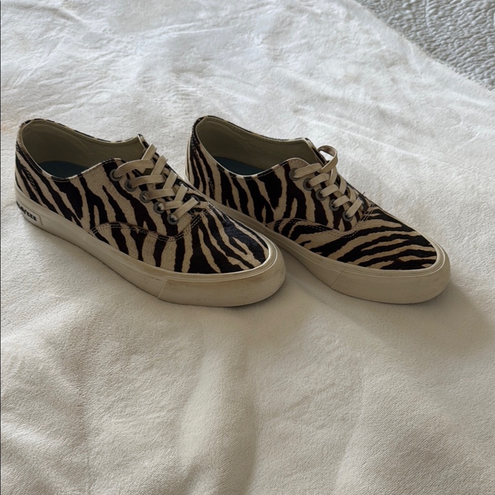 SeaVees Zebra Print Sneakers - Black and Cream